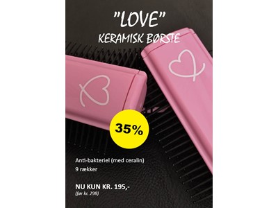 SKILT A4: LOVE Lyserød keramisk børste